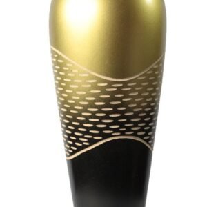 Large Mango Wood Vase with stripes design