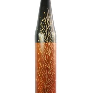 Large Mango Wood Vase with leaf design