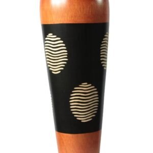 Large Mango Wood Vase with stripes design