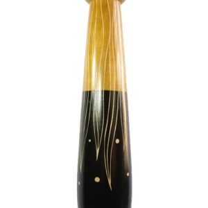 Large Mango Wood Vase with stripes design