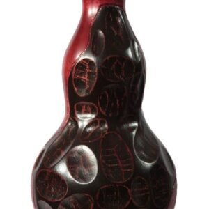 Large Mango Wood Vase in red color