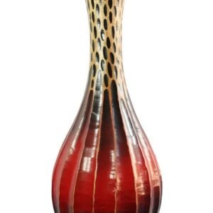 Thailand handicrafts Wholesale Large Mango Wood Vase with spots design