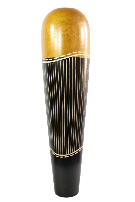 Thailand handicrafts Wholesale Large Mango Wood Vase with stripes design