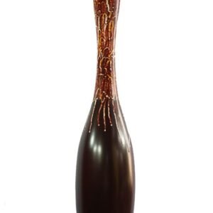 Thailand handicrafts Wholesale Large Mango Wood Vase with stripes design