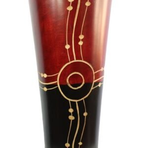 Thailand handicrafts Wholesale Large Mango Wood Vase with stripes design