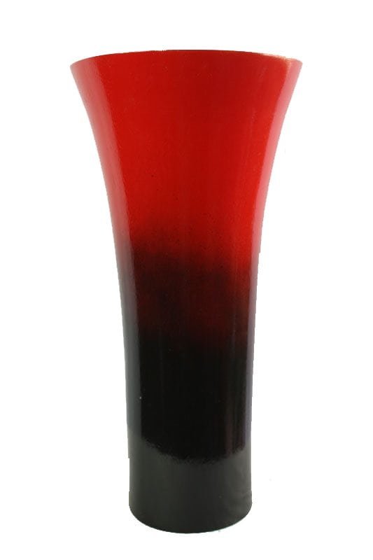 Thailand handicrafts Wholesale Large Mango Wood Vase in black and red color