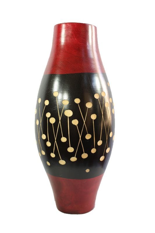 mango_wood_vase_thailand_handicrafts_wholesale_cm00142012 Thailand handicrafts Wholesale Large Mango Wood Vase with spots design
