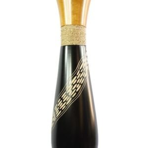 Mango Wood Vase with stripes design