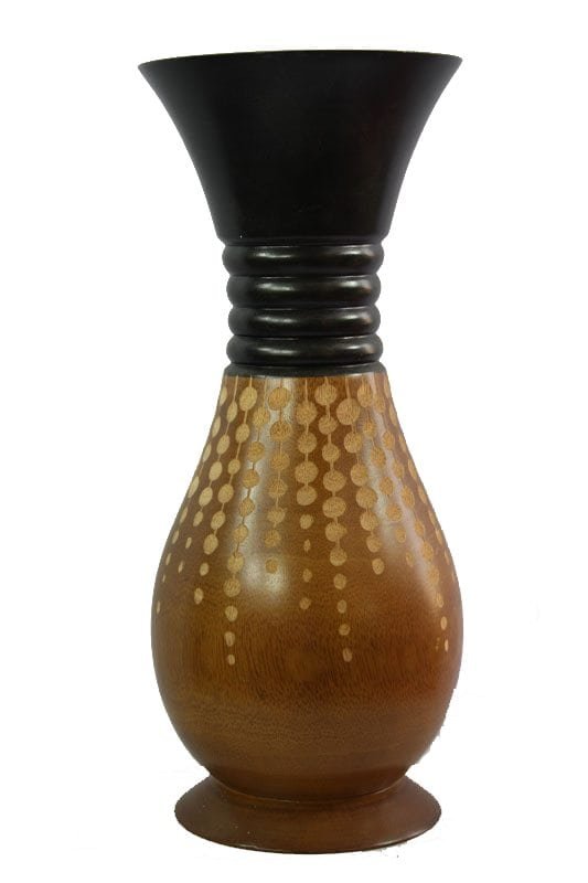 Mango Wood Vase with spots design