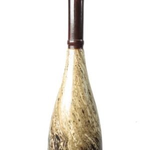 Large Mango Wood Vase with stripes design