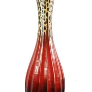 Large Mango Wood Vase with spots design