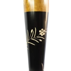 Large Mango Wood Vase with floral design