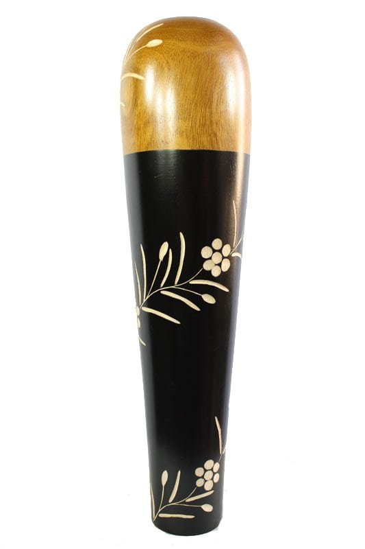 mango_wood_vase_thailand_handicrafts_wholesale_cm00224012 Large Mango Wood Vase with floral design
