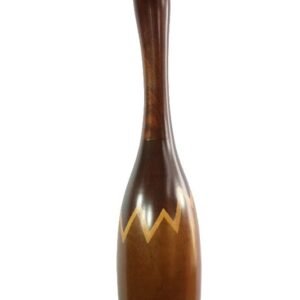 Large Mango Wood Vase with stripes design