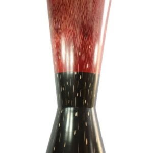 Large Mango Wood Vase with stripes design