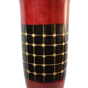 Large Mango Wood Vase with stripes design