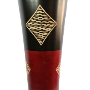 Large Mango Wood Vase with stripes design