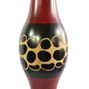 Large Mango Wood Vase with spots design