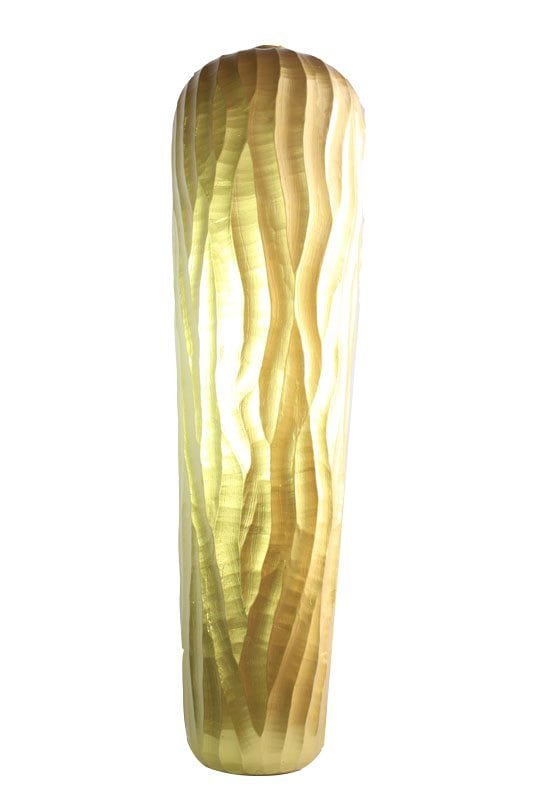 Large Mango Wood Vase in gold color