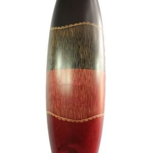 Large Mango Wood Vase with stripes design