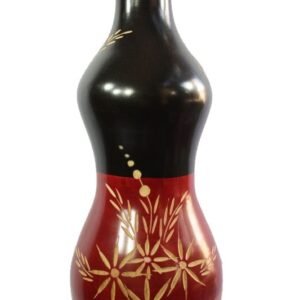 Large Mango Wood Vase with flower design