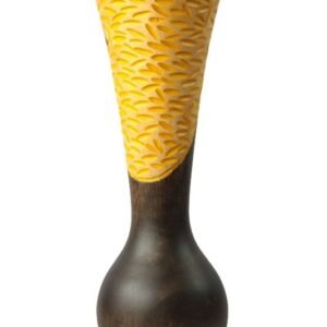 Mango Wood Vase with stripes design