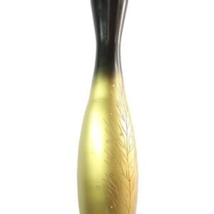 Large Mango Wood Vase with leaf design