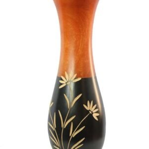 Mango Wood Vase with flower design