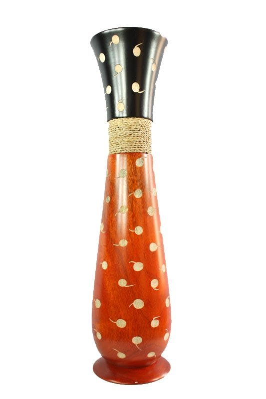 Mango Wood Vase with spots design