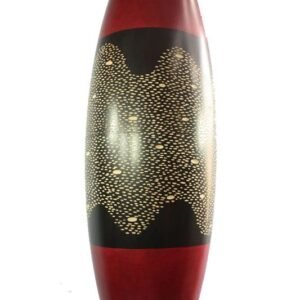 Large Mango Wood Vase with spots design