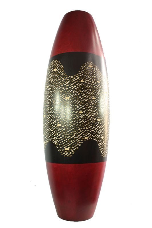 mango_wood_vase_thailand_handicrafts_wholesale_cm00352012 Large Mango Wood Vase with spots design