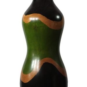 Thailand handicrafts Wholesale Large Mango Wood Vase with stripes design