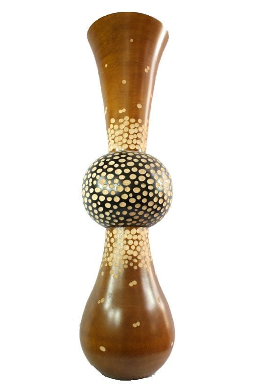 Mango Wood Vase with spots design