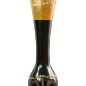Mango Wood Vase with stripes design