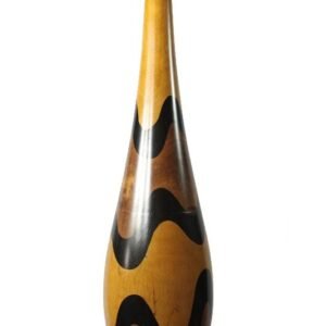 Large Mango Wood Vase with Stripes design