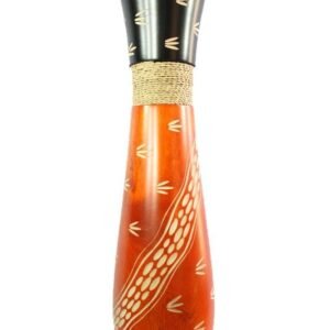 Mango Wood Vase with leaf design