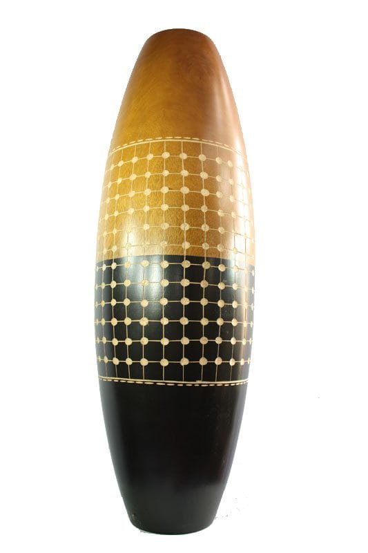 Thailand handicrafts Wholesale Large Mango Wood Vase with spots design