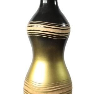 Large Mango Wood Vase with stripes design