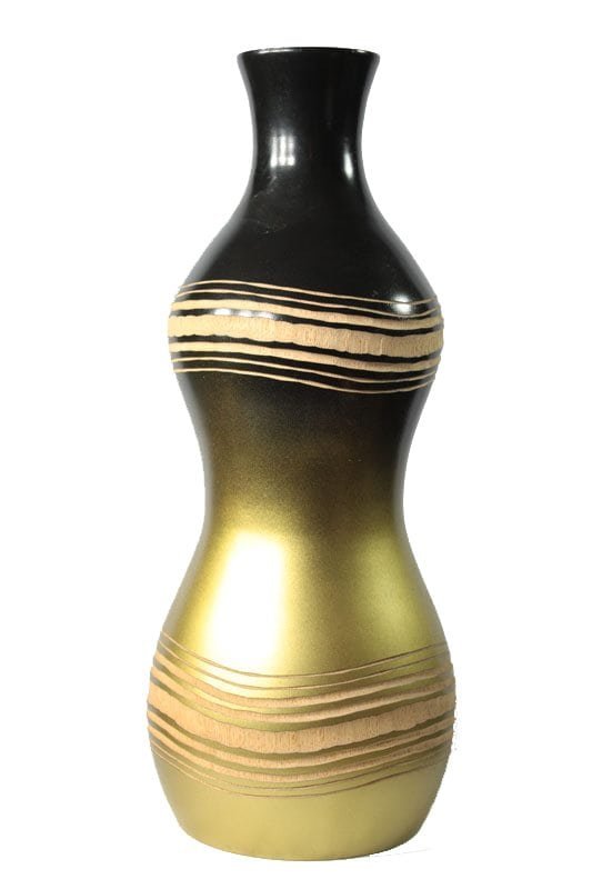 mango_wood_vase_thailand_handicrafts_wholesale_cm00555012 Large Mango Wood Vase with stripes design