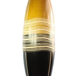 Large Mango Wood Vase with stripes design