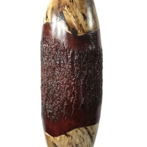 Large Mango Wood Vase with stripes design