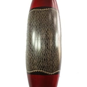 Chiang Mai handicrafts Wholesale Large Mango Wood Vase with stripes pattern