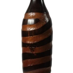 Chiang Mai handicrafts Wholesale Large Mango Wood Vase with stripes pattern
