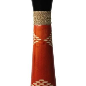 Large Mango Wood Vase with spots design