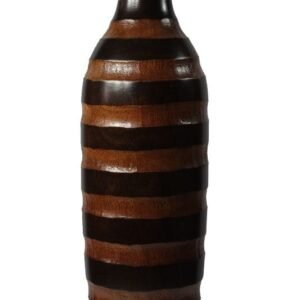 Chiang Mai handicrafts Wholesale Large Mango Wood Vase with stripes pattern