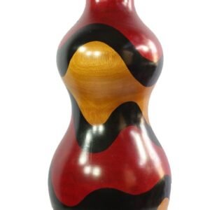 Chiang Mai handicrafts Wholesale Large Mango Wood Vase with stripes pattern