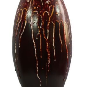 Chiang Mai handicrafts Wholesale Large Mango Wood Vase with stripes pattern