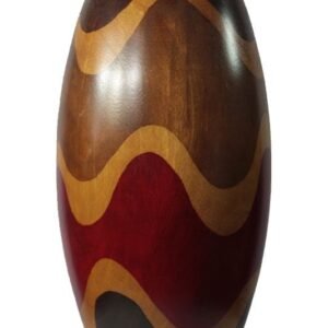 Chiang Mai handicrafts Wholesale Large Mango Wood Vase with stripes pattern