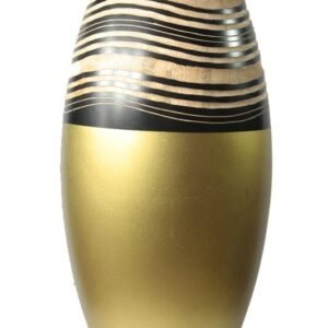 Chiang Mai handicrafts Wholesale Large Mango Wood Vase with stripes pattern