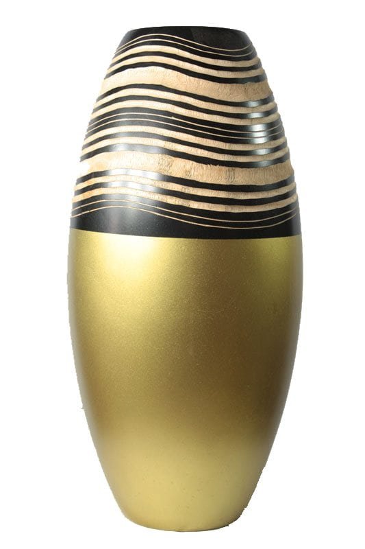 mango_wood_vase_thailand_handicrafts_wholesale_cm01152012 Chiang Mai handicrafts Wholesale Large Mango Wood Vase with stripes pattern